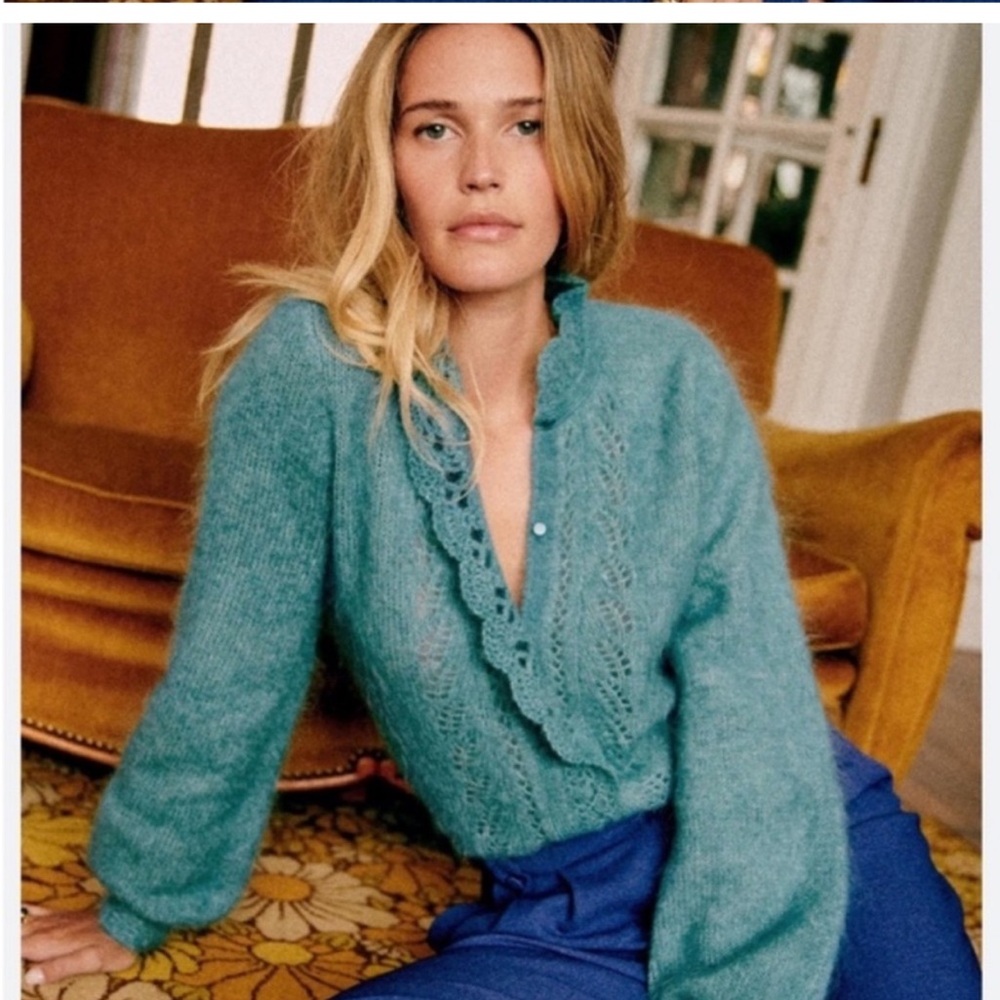 Angie Cardigan in Peacock Blue (Size M)